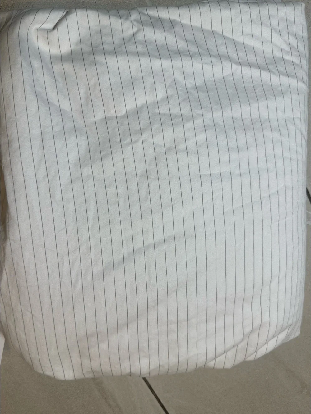 Brooklinen White Pinstripe 100% cotton king flat sheet only